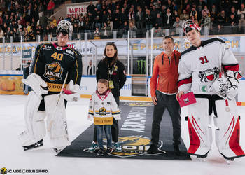 40 Ciaccio Damiano, Beutcher du match, C.G Photographie, Club National League, Colin Girard, Gardien, HC Ajoie, HCA, HCAjoie, Hockey Club Ajoie, Joueurs NL, LHC, Lausanne HC, NL, National League, Porrentruy, RAIFFEISEN ARENA, Saison 2023-24, hockey, patinoire