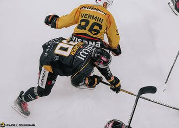 90 Fischer Jannik, C.G Photographie, Club National League, Colin Girard, HC Ajoie, HCA, HCAjoie, Hockey Club Ajoie, NL, National League, Porrentruy, RAIFFEISEN ARENA, SC Bern, Saison 2023-24, hockey, patinoire