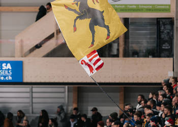 C.G Photographie, Colin Girard, HC Fribourg Gottéron, HCA, HCAjoie, HCFG, Hockey Club Ajoie, NL, National League, Porrentruy, Public, RAIFFEISEN ARENA, Saison 2023-24, cop, drapeaux, hockey, kop, supporters