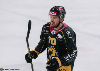 70 Romanenghi Matteo, But, C.G Photographie, Colin Girard, HCA, HCAjoie, Hockey Club Ajoie, Joueurs NL, NL, National League, Porrentruy, RAIFFEISEN ARENA, Saison 2023-24, célébration, hockey