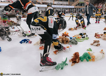 C.G Photographie, Colin Girard, HCA, HCAjoie, Hockey Club Ajoie, Match de charité, NL, National League, Porrentruy, RAIFFEISEN ARENA, Saison 2023-24, hockey, lancer de peluches