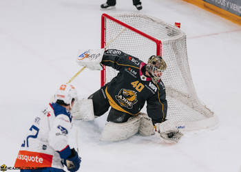 40 Ciaccio Damiano, C.G Photographie, Colin Girard, Gardien, HCA, HCAjoie, Hockey Club Ajoie, Joueurs NL, NL, National League, Porrentruy, RAIFFEISEN ARENA, Saison 2023-24, arrêt, hockey