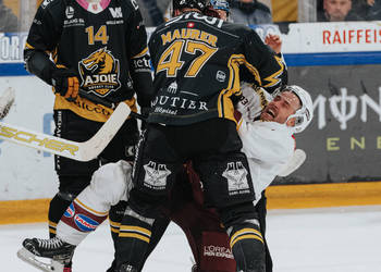 47 Maurer Marco, C.G Photographie, Club National League, Colin Girard, HCA, HCAjoie, Hockey Club Ajoie, Joueurs 1ERE, NL, National League, Porrentruy, RAIFFEISEN ARENA, Saison 2024-25, bagarre, hockey, maillot noir