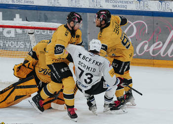 47 Maurer Marco, 90 Fischer Jannik, C.G Photographie, Club National League, Colin Girard, HCA, HCAjoie, Hockey Club Ajoie, Joueurs 1ERE, Maillot Jaune, NL, National League, Porrentruy, RAIFFEISEN ARENA, Saison 2024-25, hockey