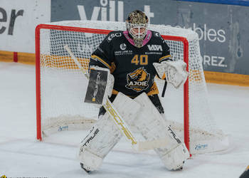 40 Ciaccio Damiano, C.G Photographie, Club National League, Colin Girard, Gardien, HCA, HCA Vs HCAP, HCAjoie, Hockey Club Ajoie, Joueurs 1ERE, NL, National League, Porrentruy, RAIFFEISEN ARENA, Saison 2024-25, hockey, maillot noir
