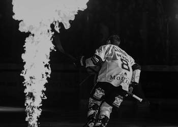 8 Devos Philip-Michaël, C.G Photographie, Club National League, Colin Girard, HCA, HCA Vs ZSCLions, HCAjoie, Hockey Club Ajoie, Joueurs 1ERE, Maillot Jaune, NL, National League, Porrentruy, RAIFFEISEN ARENA, Saison 2024-25, entrée joueurs, hockey