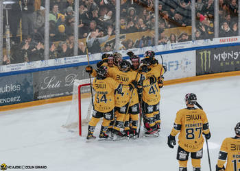 C.G Photographie, Club National League, Colin Girard, Fin de match, Groupe, HCA, HCAjoie, Hockey Club Ajoie, Maillot Jaune, NL, National League, Porrentruy, RAIFFEISEN ARENA, Saison 2024-25, Victoire, emotion, hockey
