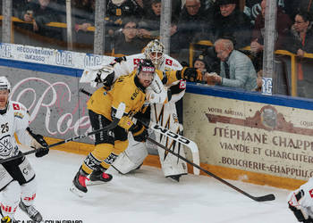 87 Pedretti Marco, C.G Photographie, Club National League, Colin Girard, HC Ajoie, HCA, HCA Vs HCL, Joueurs 1ERE, NL, National League, PlayOut, RAIFFEISEN ARENA, Saison 2024-25, Saison24-25, charge à la bande, faute, hockey