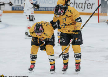 17 Thiry Thomas, 43 Brennan Terrence James, C.G Photographie, Club National League, Colin Girard, HC Ajoie, HCA, Joueurs 1ERE, NL, National League, RAIFFEISEN ARENA, Saison 2024-25, Saison24-25, blessure, hockey