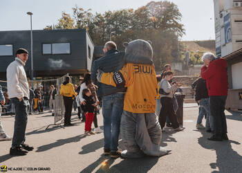 C.G Photographie, Club National League, Colin Girard, Family Day, HC Ajoie, HCA, Loutre, NL, National League, RAIFFEISEN ARENA, Saison25-26, avant match, hockey, mascotte