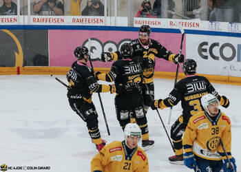 But, C.G Photographie, Club National League, Colin Girard, HC Ajoie, HCA, HCA Vs HCD, NL, National League, Qoqa, RAIFFEISEN ARENA, Saison25-26, célébration, hockey, sponsor