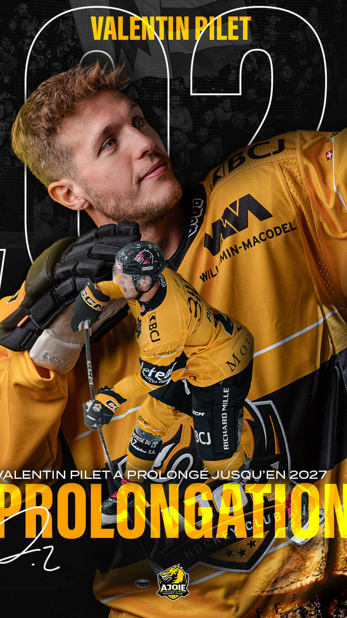 Valentin Pilet prolonge d’une saison en Ajoie