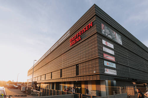 C.G Photographie, Club National League, Colin Girard, Extérieur, Façade Patinoire, HC Ajoie, HCA, HCAjoie, Hockey Club Ajoie, NL, National League, Porrentruy, RAIFFEISEN ARENA, Saison 2023-24, hockey, patinoire