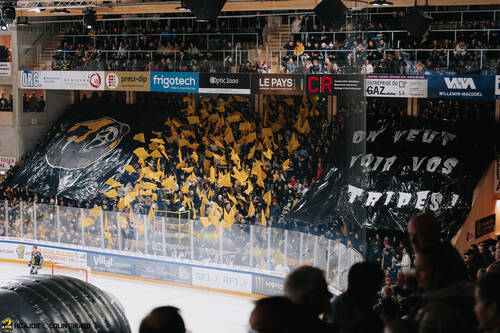 C.G Photographie, Club National League, Colin Girard, HC Ajoie, HCA, HCAjoie, Hockey Club Ajoie, NL, National League, Porrentruy, RAIFFEISEN ARENA, Saison 2023-24, avant match, cop, hockey, kop, patinoire, supporters, tifo