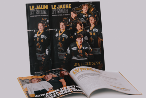photo du magazine le jaune et noir avec une couverture représentant les juniors du HCA Academy (ouverture dans une nouvelle fenêtre)