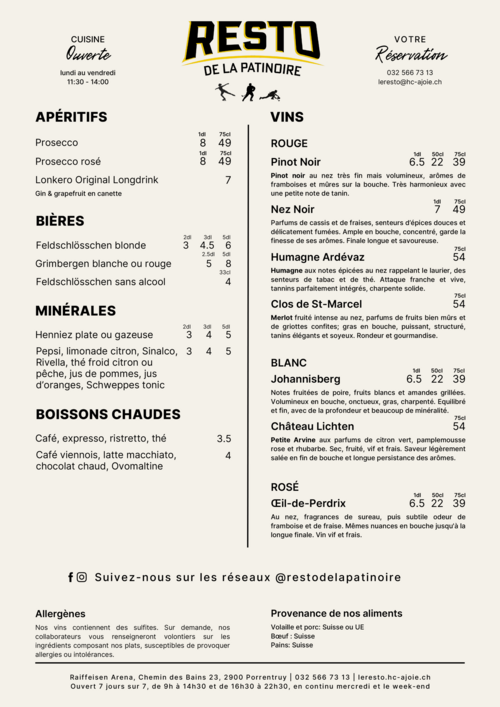 carte des menus d'été page 2